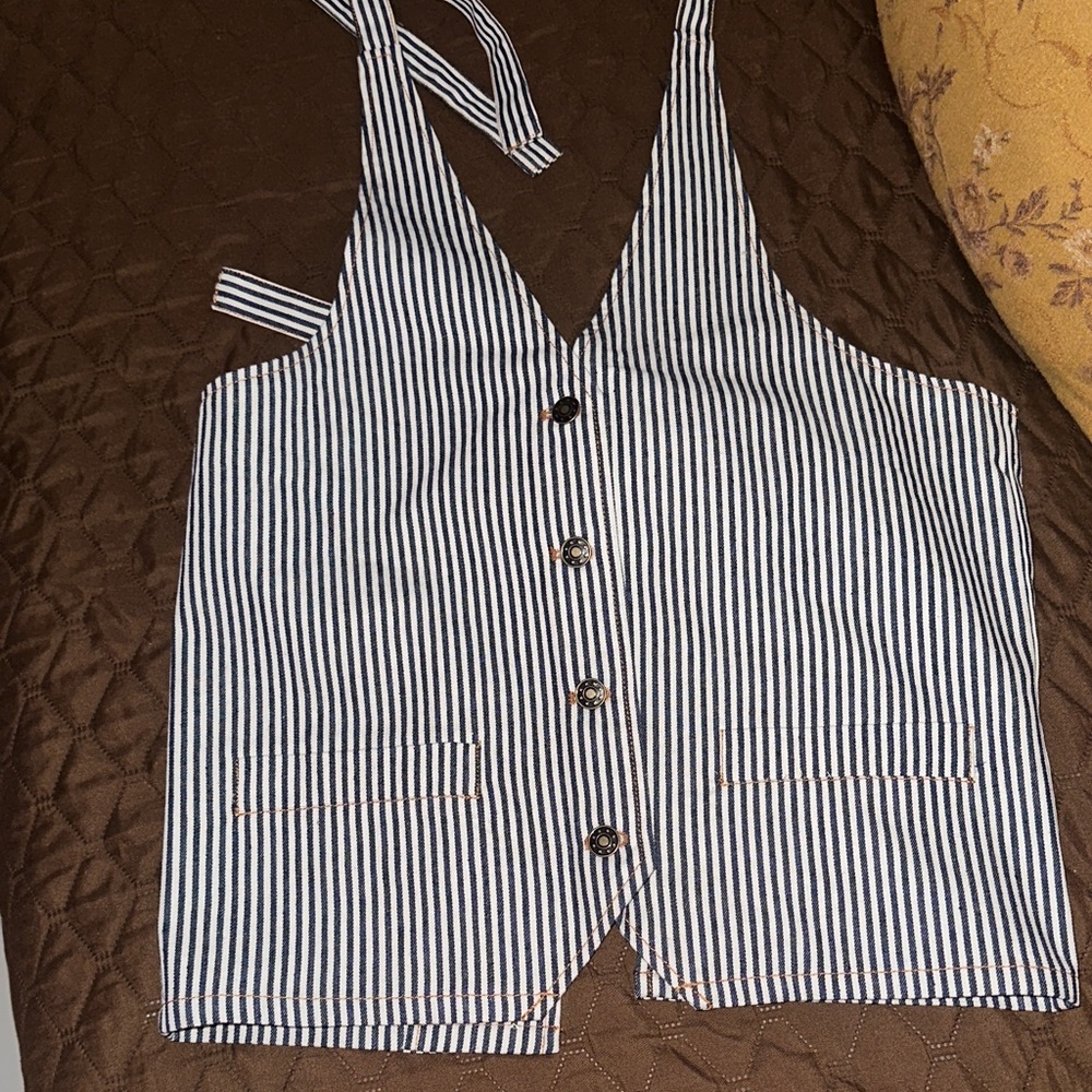 Lioness Navy and White Striped Vest